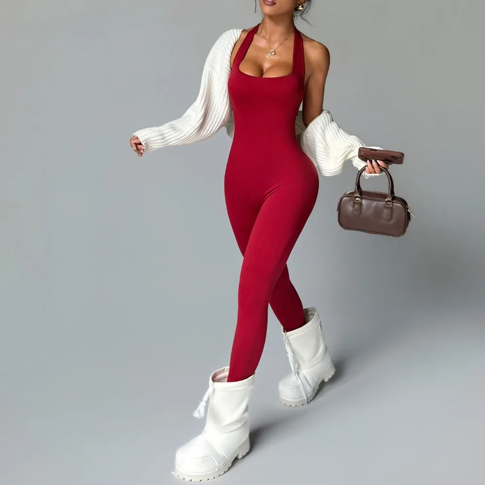 

Women's New Seamless and Tight One-piece Neck-hanging Yoga Clothes for Autumn and Comfortable Fashion Premium Classic Winter