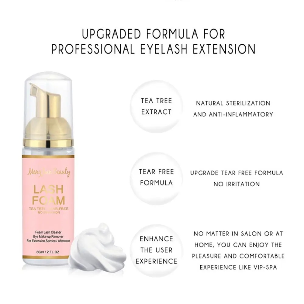 Hot Safe for Natural Lashes Non-Irritating Shampoo Eyelash Extension Cleanser Eyelid Foaming Lash Foam