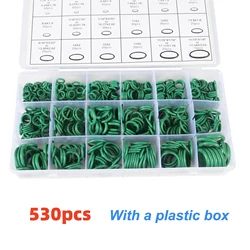 530Pcs Air Conditioning O Ring Kit, 18 Size Seal Rubber O-Rings Assortment Set for Compressor Automotive A/C Plumbin