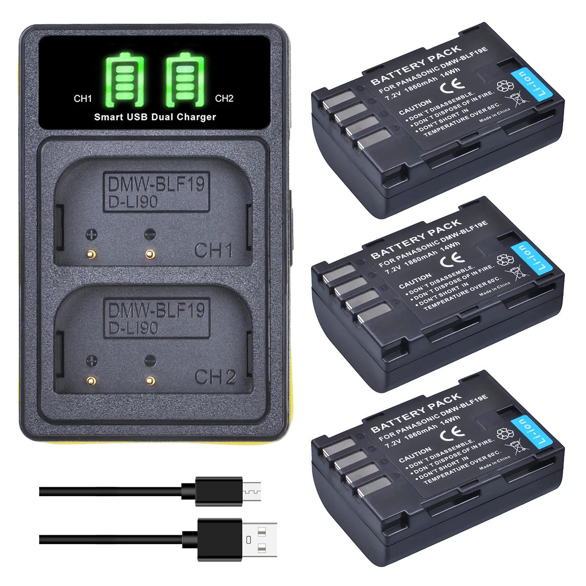 1860mAh DMW-BLF19E Bateria DMW-BLF19 камера батарея DMW BLF19 BLF19E + зарядное устройство для Panasonic Lumix GH3 GH4 GH5 G9 аксессуары