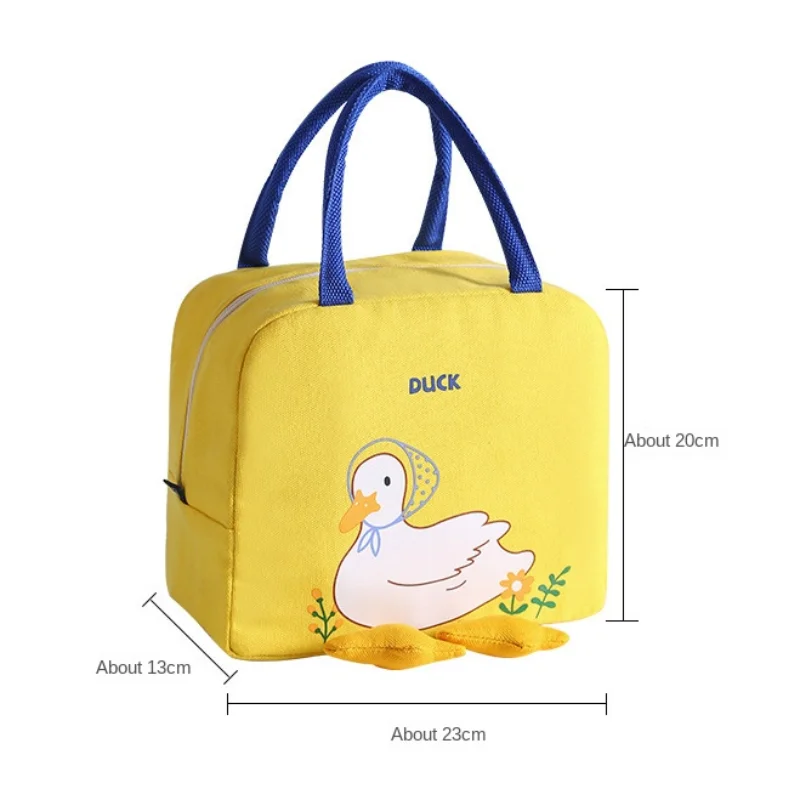 Kids Portable Insulated Thermal Picnic Food Cute Yellow Duck Lunch Bag Box Tote Food Fresh Cooler Bags Pouch for Children Bag