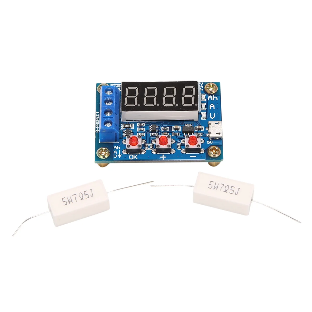 LED Digital Display Battery Tester, 18650 Lítio Bateria Alimentação Teste de Resistência Chumbo-ácido Capacidade, ZB2L3