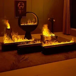 Fausse flamme pour cheminée à vapeur, humidificateur d'intérieur, télécommande TUYA, changement de document, LED, TV 3D, support mural, cheminée décorative