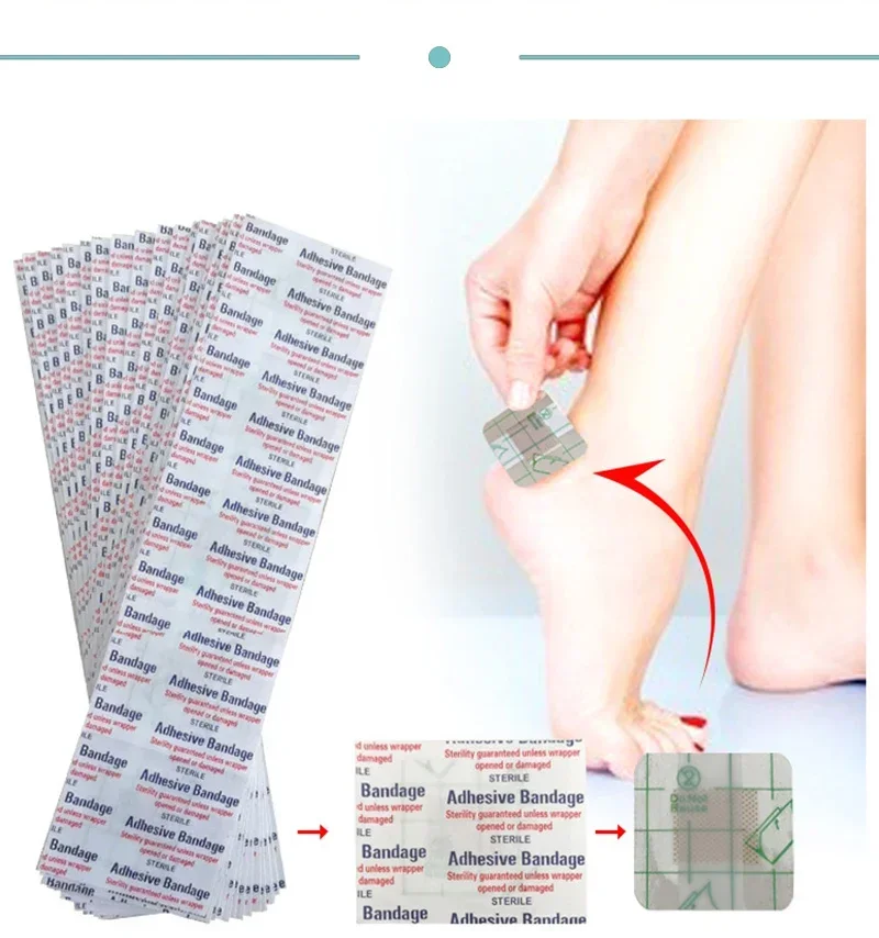 50pcs A Square Band-aid Breathable Disposable Transparent Square Adhesive Multifunctional Protection Breathable