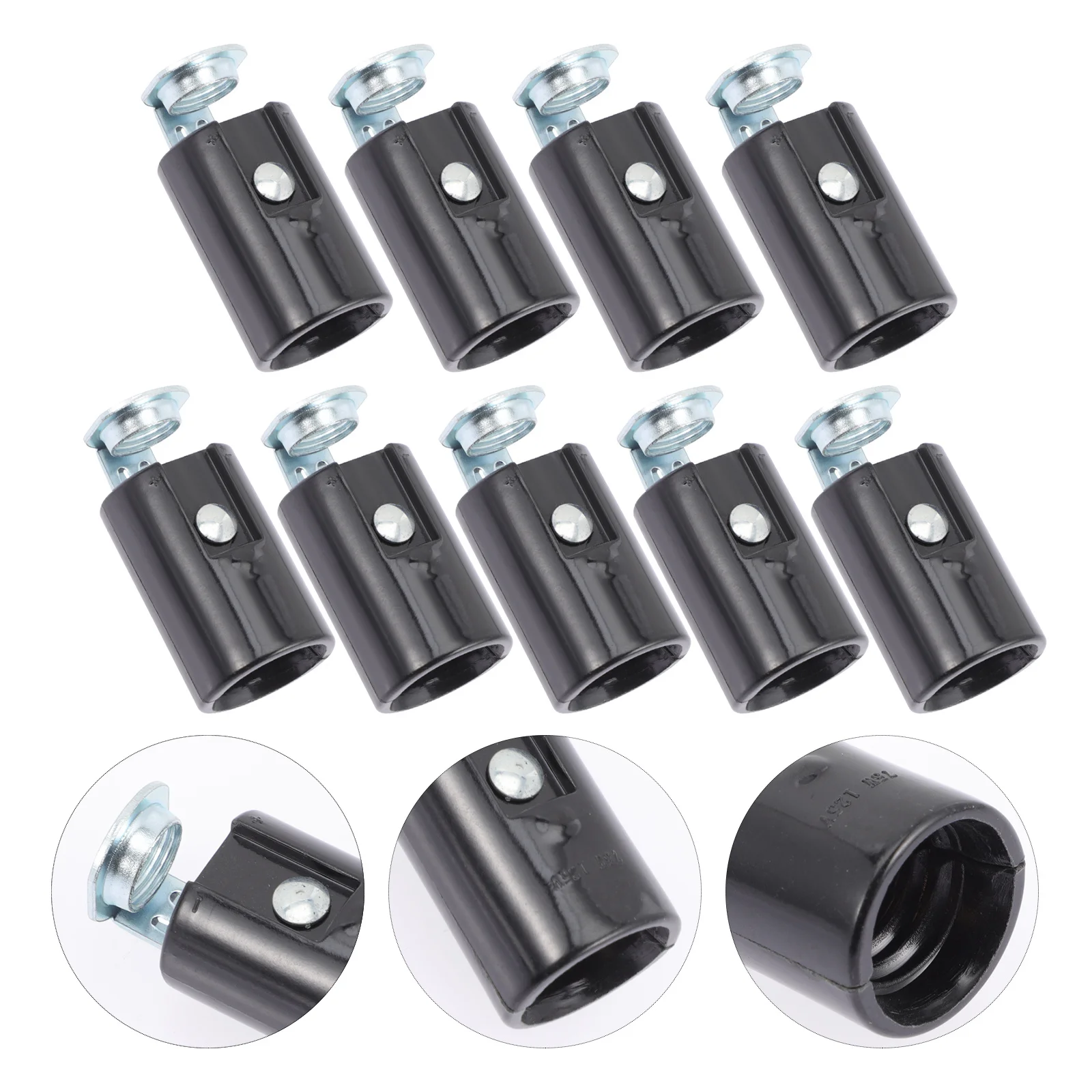 9 szt. Oprawek do lamp Trwałe żelazno-plastikowe gniazda do żyrandoli, lamp ściennych, lamp wiszących Niezawodne zamienne podstawy oświetleniowe