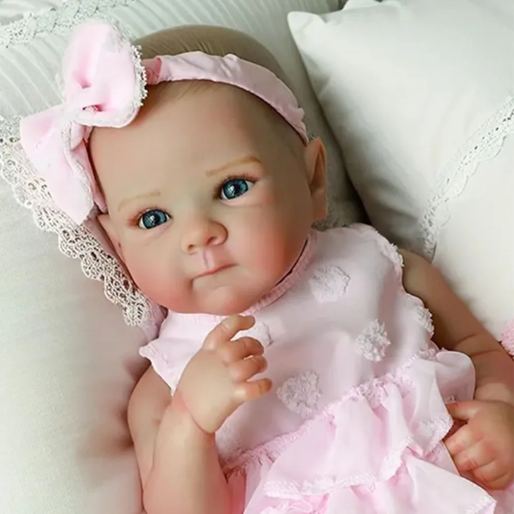 

18Inch Bettie Full Body Soft Silicone Girl Washable Newbron Baby with Painted Lifelike Hair Bebe Reborn Toy for Children's Gifts