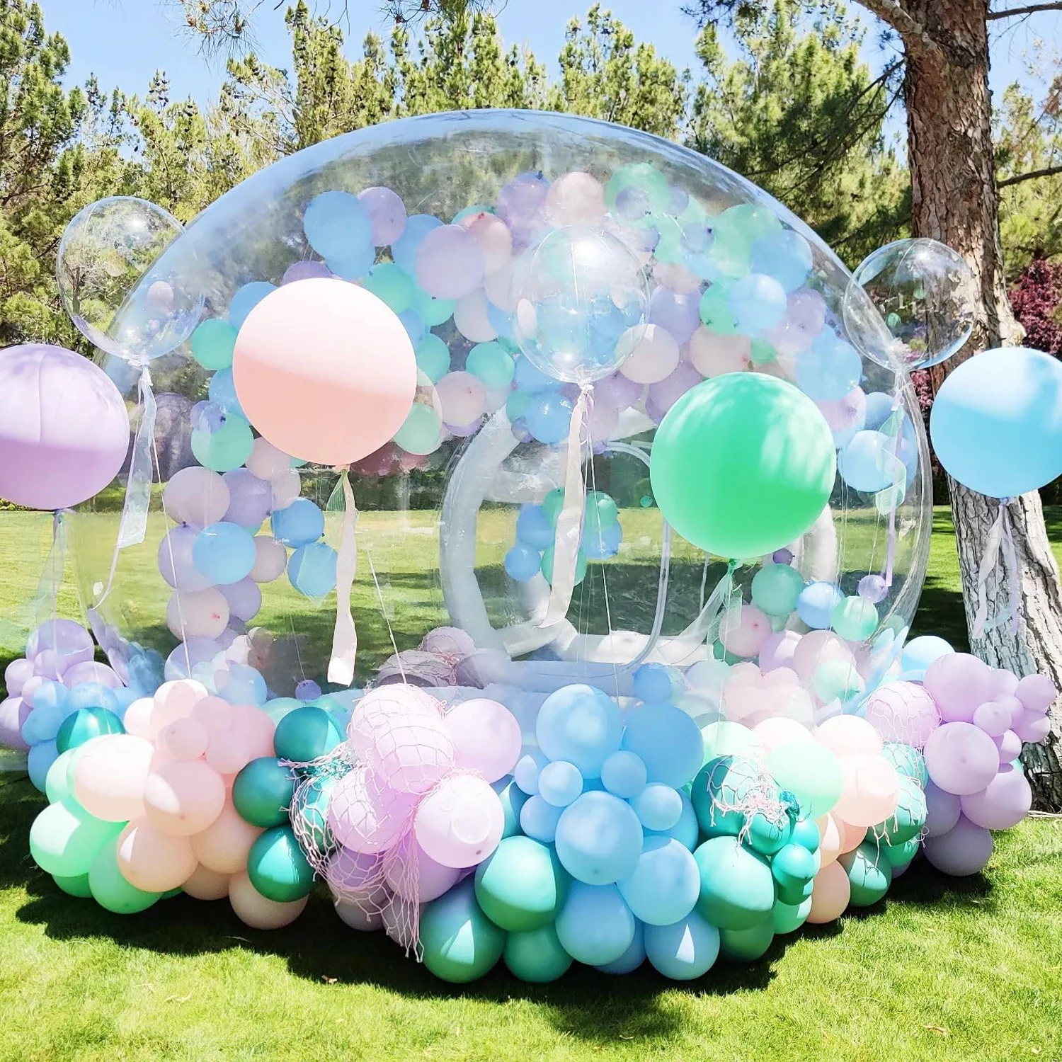 Tienda de campaña inflable con globo, Burbuja de cúpula transparente, casa de burbujas para fiesta de cumpleaños, gran oferta, 2024