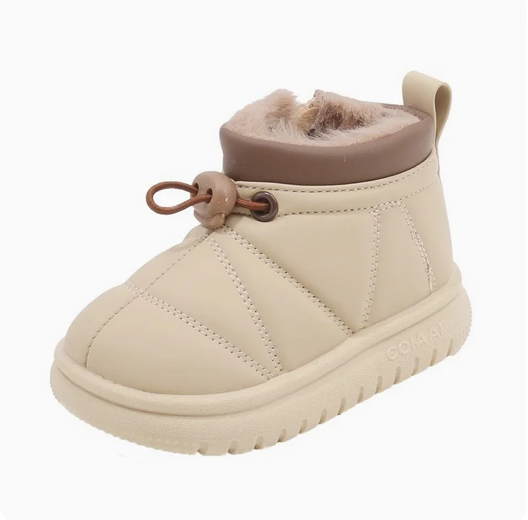 Winter Boots for Baby Boys Outdoor Girls Snow Boots Fashion Elastic Band Plush Children Cotton Shoes Non-slip Kids Casual Shoes