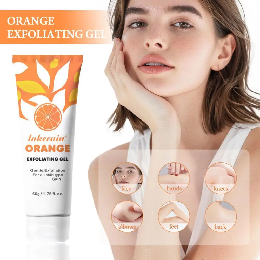 50G Oranje Exfoliërende Gel Voor Gezichtsverzorging Scrub Huidreiniging Zachte Oranje Gezichtsscrub Body Reinigingsgel Dode Huidverwijderaar