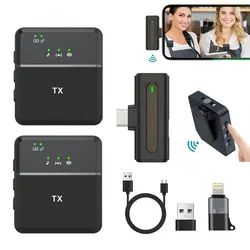 SX8 Lapel Microphone Lavalier Wireless Professional Recording Studio Telsiz Mikrofon Smartphone Tie Micro For Iphone Cell Phone