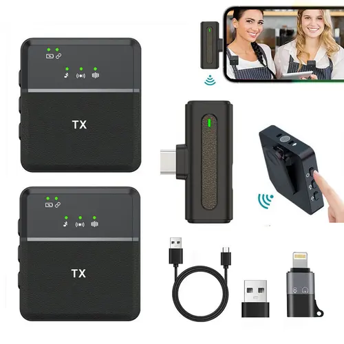 Micrófono de solapa SX8 Lavalier inalámbrico estudio de grabación profesional Telsiz Mikrofon Smartphone Tie Micro para Iphone teléfono móvil