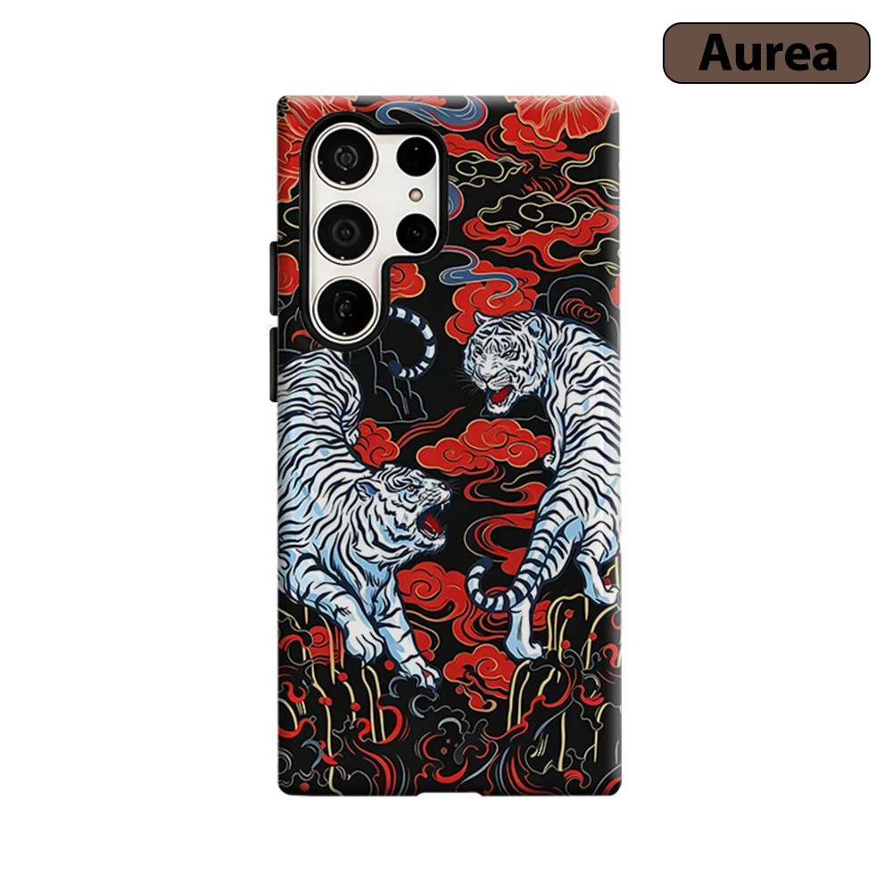Traditional Tiger Phone Case for Samsung Galaxy S26 S25 Ultra S24 S23 Ultra Plus Shockproof Double layer tough Back Cover