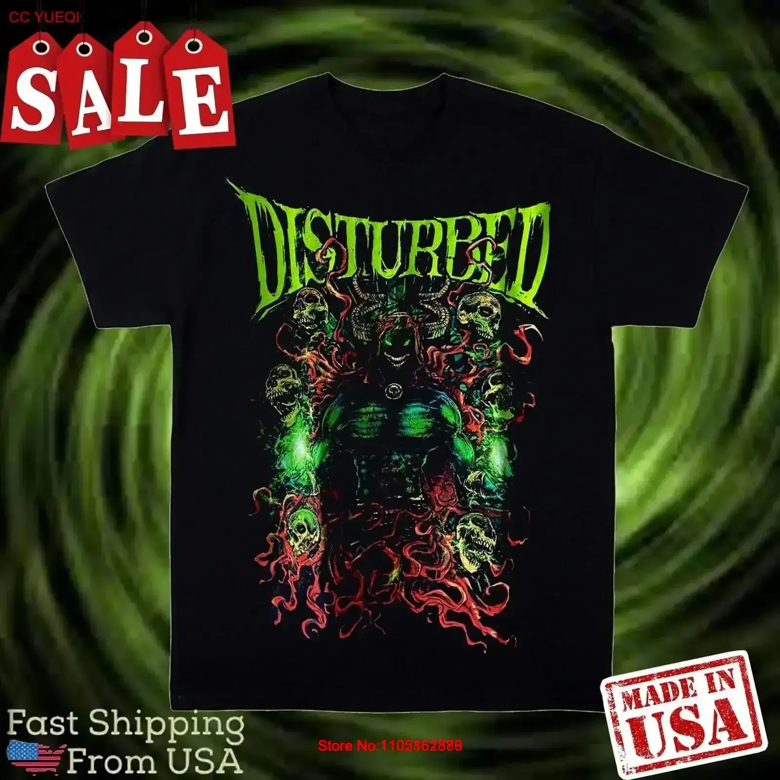 

Футболка Disturbed art For Fans всех размеров, крутая новая винтажная стираная футболка, повседневная одежда, модная уличная одежда, универсальная винтажная футболка с графикой