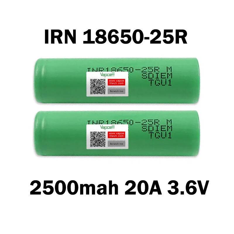 1-20pcs Made In Korea 25R INR 18650 2500mah 20A 3.6V Lithium Ion Battery Rechargeable Cylindrical 18650 Cell For Battery Pack