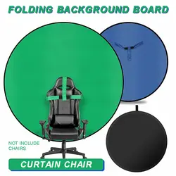 Green Blue Double-sided Screen Background Cloth Circular Portable Foldable Photography Studio Backdrop Chromakey w/ Storage Bag