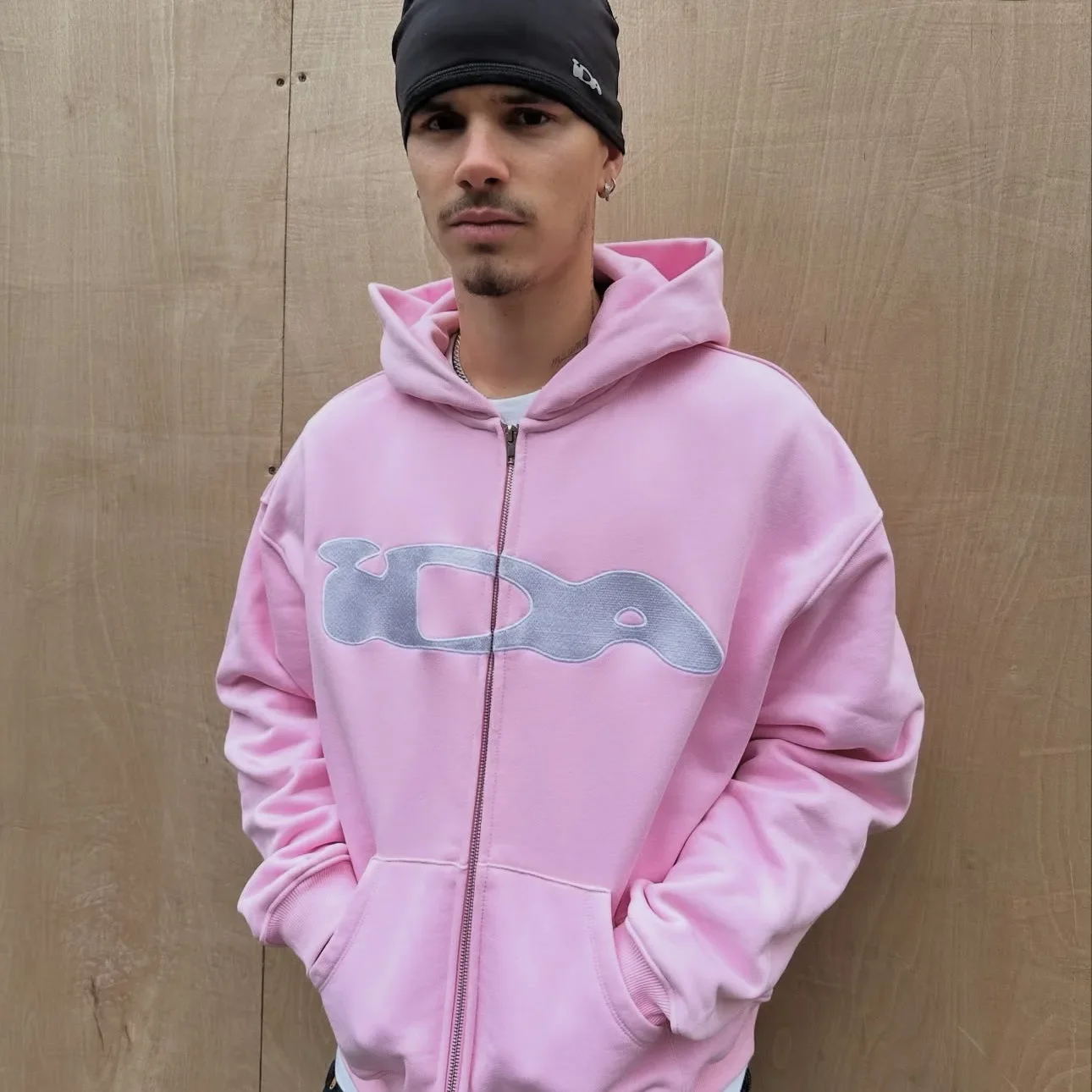 سترة بغطاء للرأس بسحاب من High Street Ida Sply للجنسين، سترة صوفية مطرزة بسحاب، سترة رياضية فضفاضة، ملابس غير رسمية #1