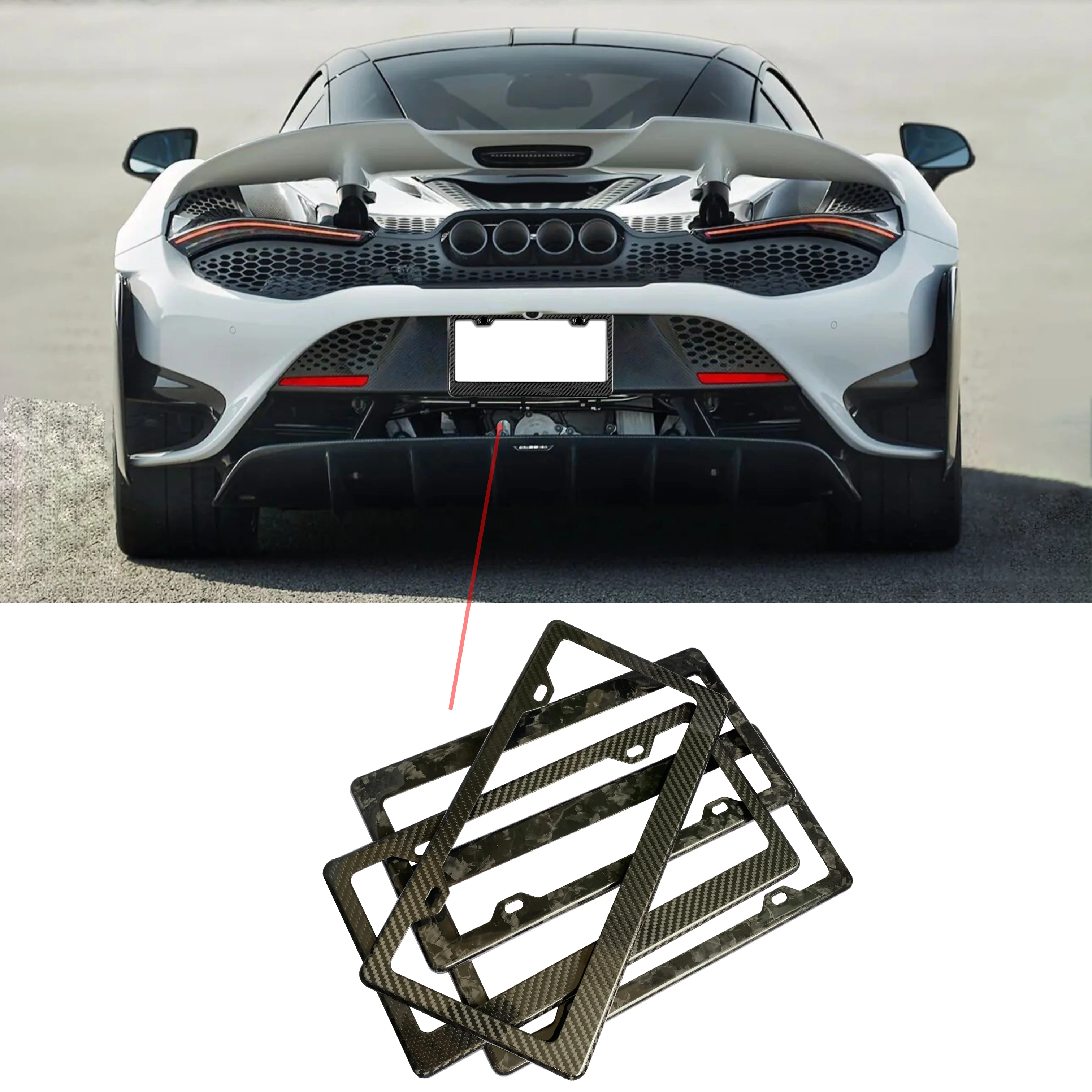 Carbon fiber American car license plate frame forged carbon fiber license plate frame car license plate frame for Mclaren