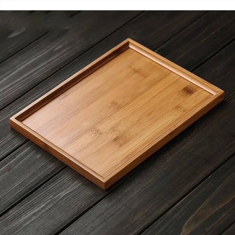 Bamboo Tea Trays Kung Fu Accessories Tray Table with Drain Rack 36x14x1.6cm Chinese Serving Set