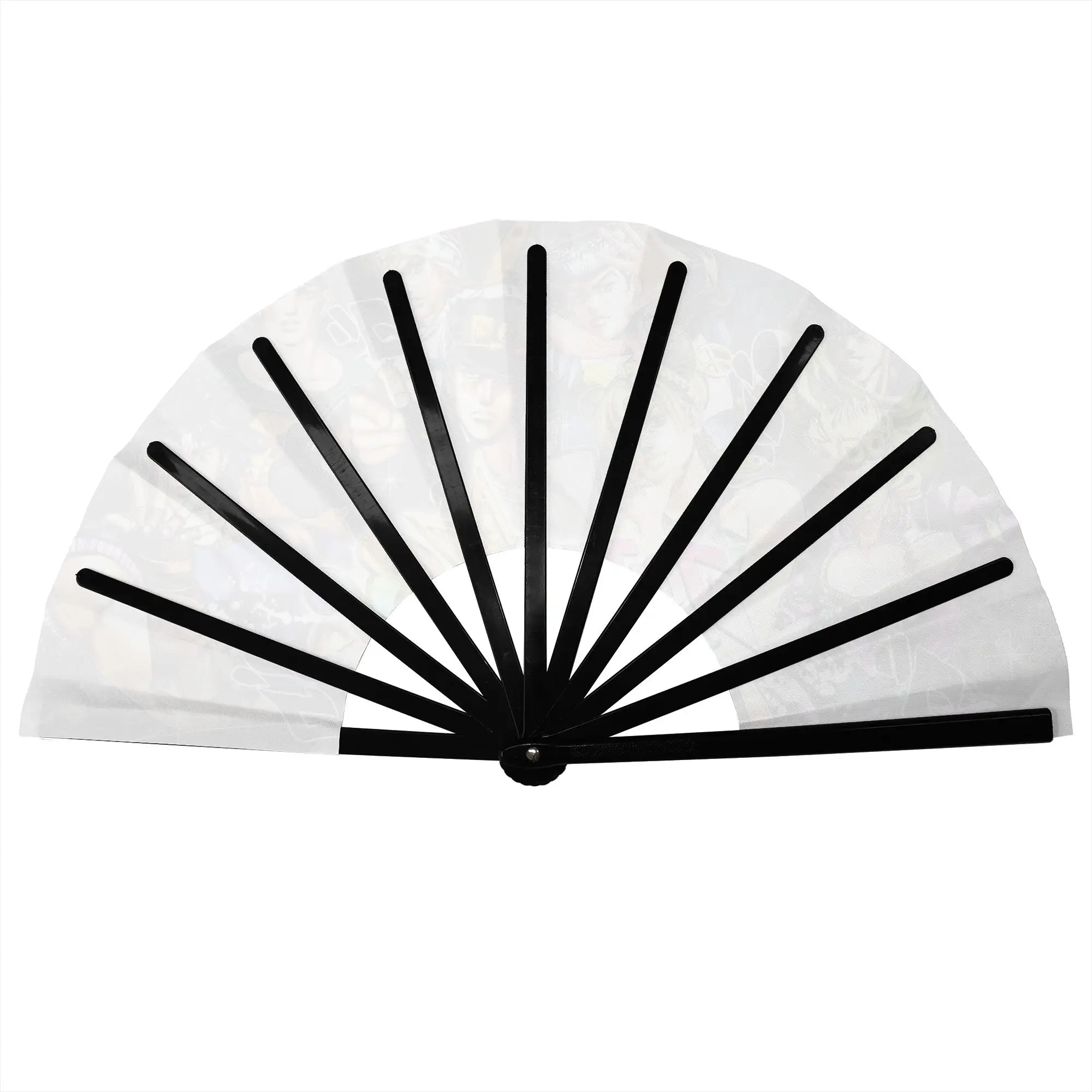Bizarre Adventure Folding Hand Fan JoJos Anime  Polyester Fabric Fan Novelty Summer Accessory Decorative Fans