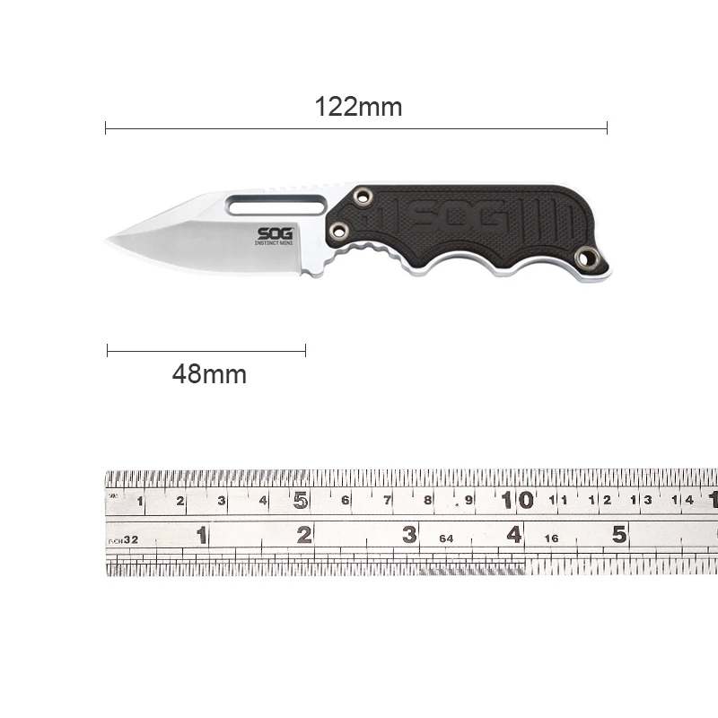 SOG Instinct Mini Neck Fixed Knife Portable Tactical Pocket Knives Self Defense Hand Tools EDC Cutter G10 Handles - NB1002-CP