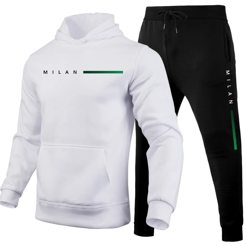 

Mens Tracksuit Printing Casual Sweatshirts+Sweatpants 2 Pcs Set Outdoors Sports Jogging Mens Clothing Home Street Hoodies Suit
