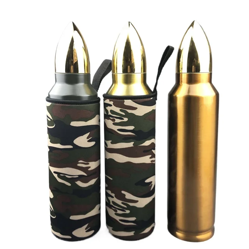 350/500/1000ml Bullet Thermos Bottle Coffee Mug With Insulator Sleeve for Iced Hot Drink Stainless Steel Water Cup Vacuum Flasks
