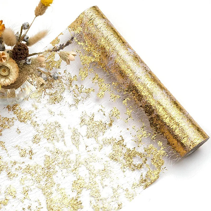 

Gold Foil Mesh Table Flag Festival Party Wedding Decoration Materials Light Luxury Golden Table Flag Home Decoration Christmas