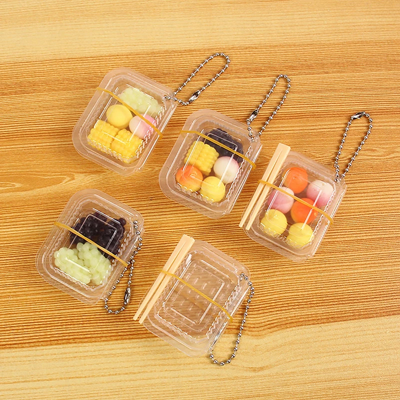 1/12 Dollhouse Mini Disposable Fruit Box With Chopsticks Dollhouse Simulation Food Model Dolls House Accessories