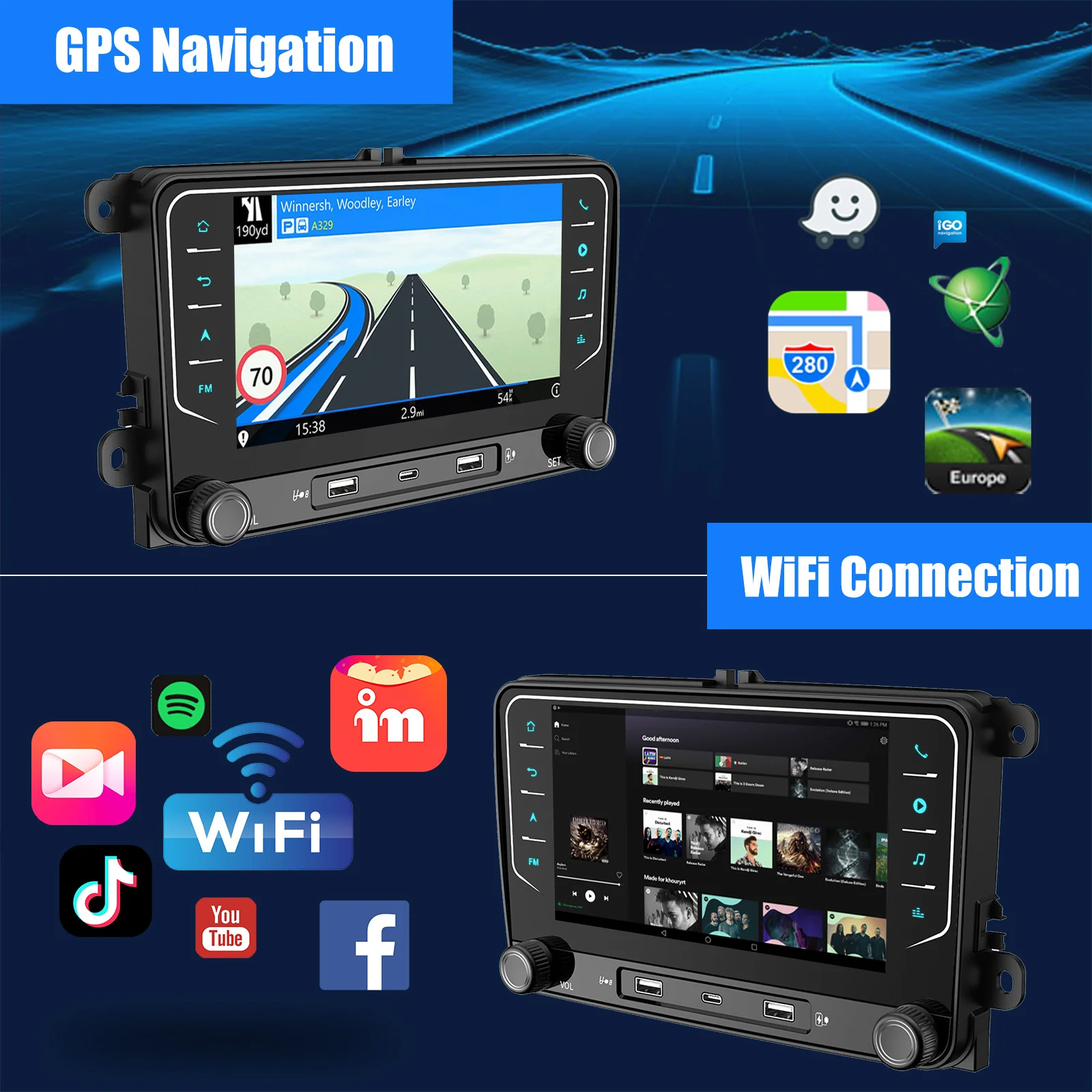 راديو ستيريو للسيارة مقاس 7 بوصات لسيارة VW Golf 5 6 Plus Touran Caddy Jetta Passat Polo T5 Rabbit 64GB Carplay GPS Navigation BT WIFI + DVR وكاميرا #5