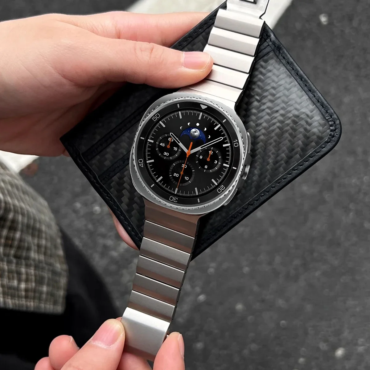 حزام تيتانيوم لساعة سامسونج جالاكسي الترا 2025 47 مللي متر سوار رجالي فاخر لساعة جالاكسي 8 40 مللي متر 44 مللي متر 8 كلاسيكي 46 مللي متر معصمه #4