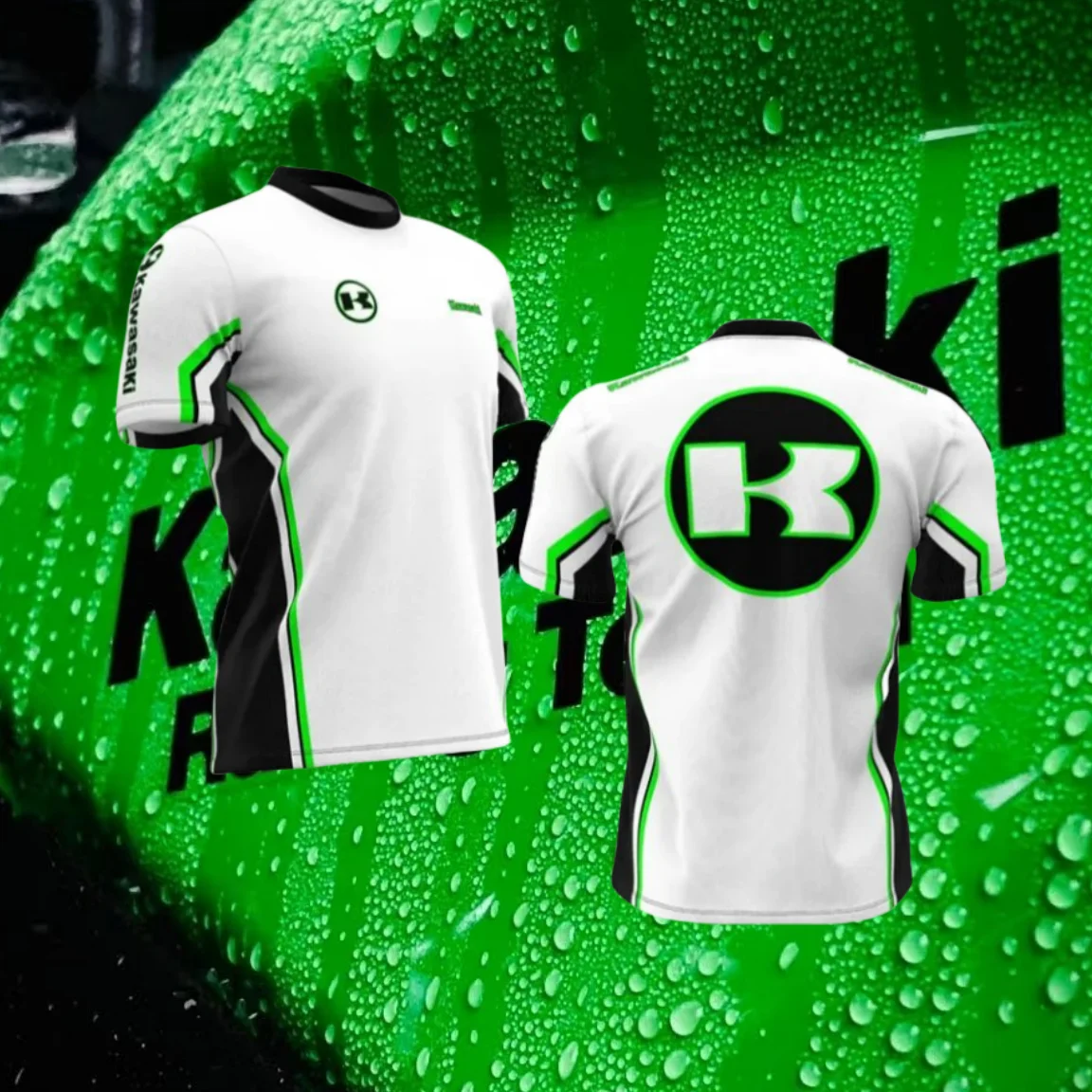 

25 New Men Kawasaki Team Race Suit T-Shirt Motorcycle Rider Summer Cycling Boys Bottom Shirt 3D Printed Kid/Adult Training Top