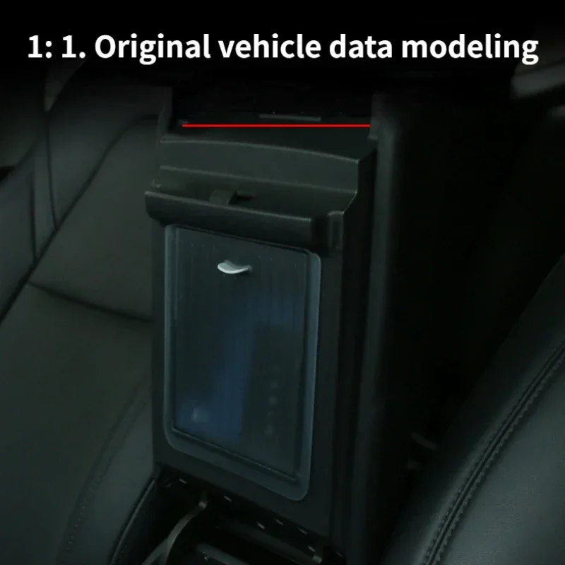 For Tesla Model 3 Model Y 2021-2023 Center Console Organizer Armrest Hidden Storage Box Car Accessories Auto Armrest Holder Box