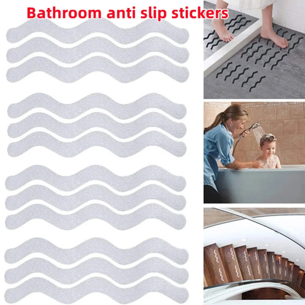 S-shaped Bathroom Anti-skid Pad PVC Wavy Tape Kitchen Floor Anti-skid Sticker Household Bathtub Staircase Self-adhesive Sticker