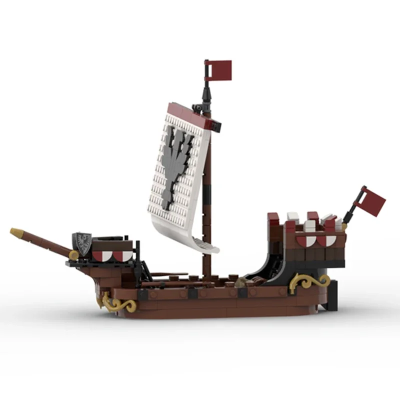 Briques de construction MOC de modèle de bateau militaire, technologie du soleil de la marine médiévale, blocs modulaires, cadeaux de jouets de Noël, ensembles de bricolage, assemblage