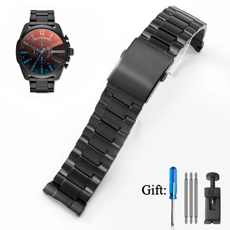 Stainless Steel watch strap For Diesel DZ4318 DZ4323 DZ4283 DZ4309 watchband folding buckle Bracelet Wristband Accessories 26mm