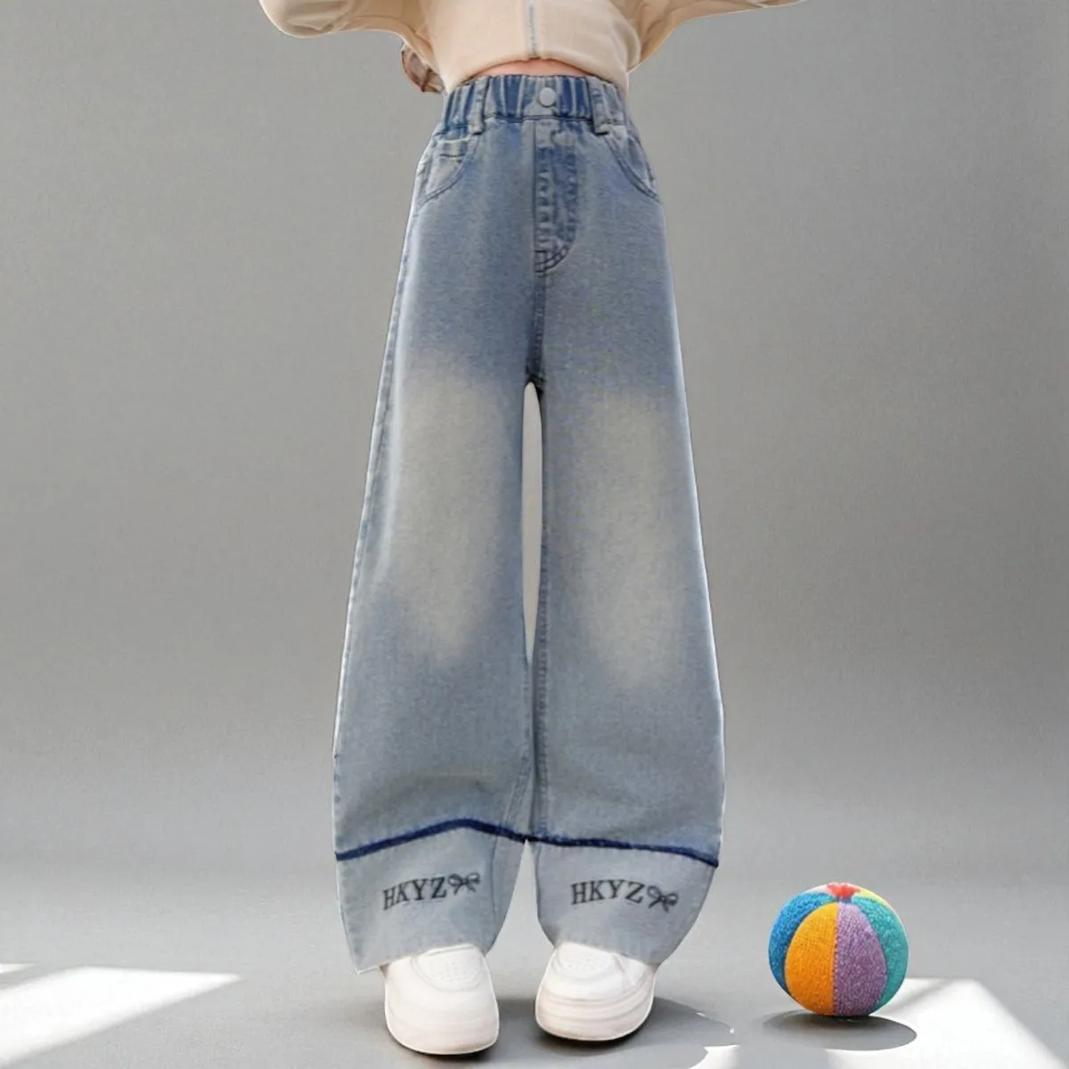 Dziecięce Dziewczęce Jeansy Spodnie Dziewczęce Strój Powrót do Szkoły Nastolatki Streetwear Dziewczęce Spodnie Jeansowe Ubrania dla Dzieci Maluchów 8 12 13 Lat