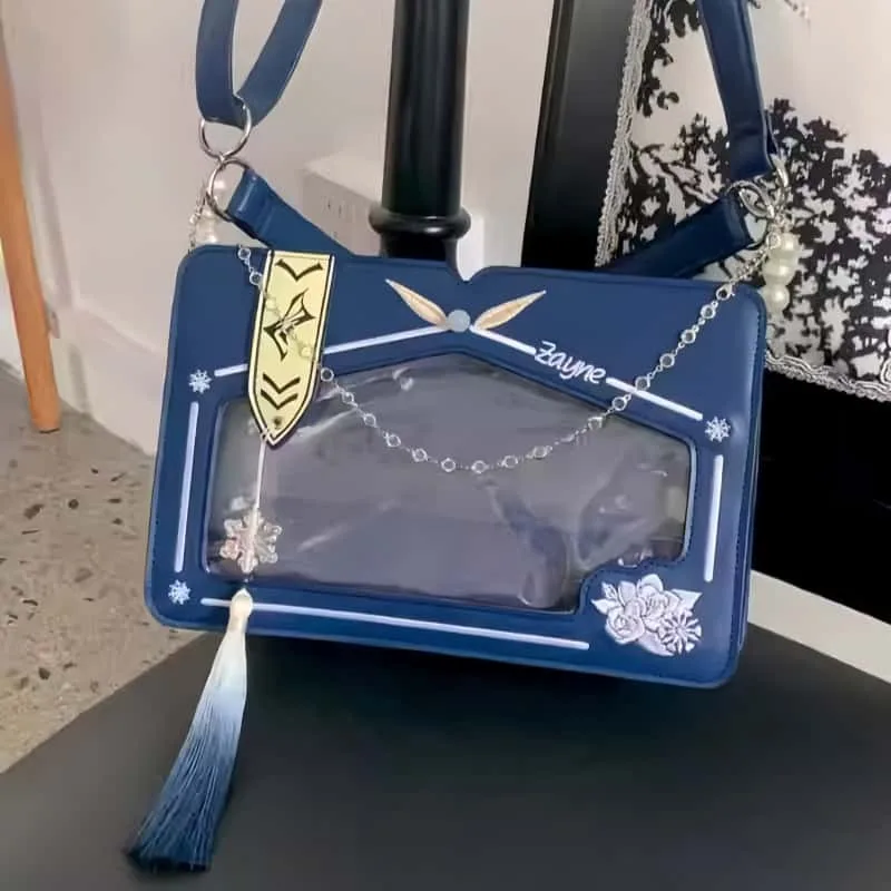 حقيبة كتف Love and Deepspace Zayne Itabag Crossbody حقيبة يد للتنقل حقيبة مربعة صغيرة عتيقة هدية مبهجة للفتيات