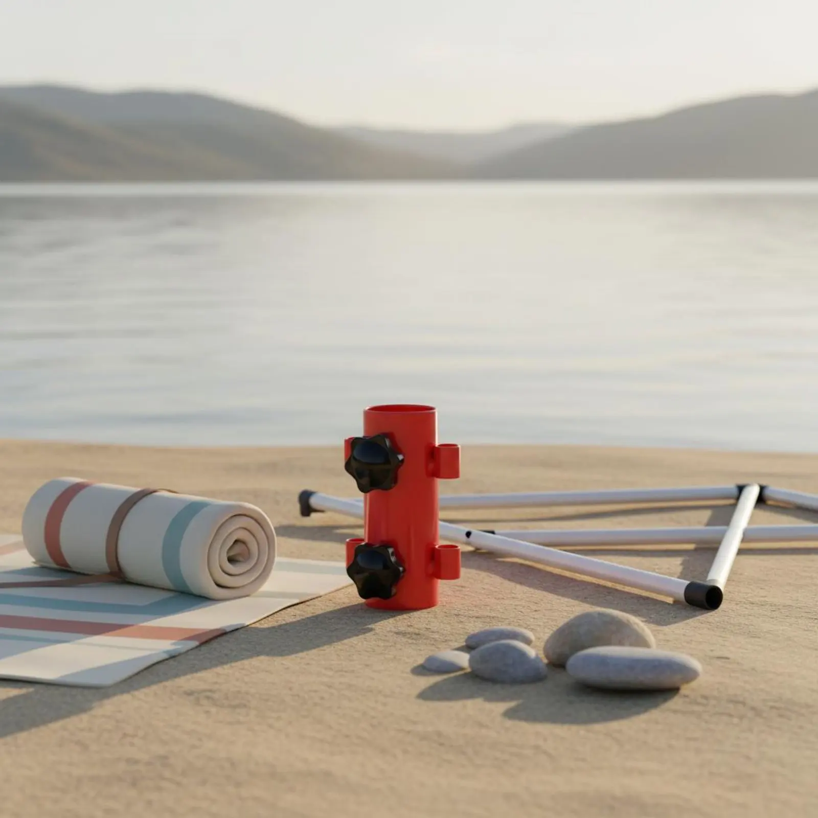 

Shelter Pole Holder Rust Resistant Tarp Pole Anchor Shelter Support Colorful Camping Gear Windproof for Outdoor, Beach