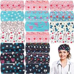 Buttons Headband For Women Medical Hairbands Elastic Hair Band Printed Bandanas Cute Headband Sweat -absorbing Fashion Turbans