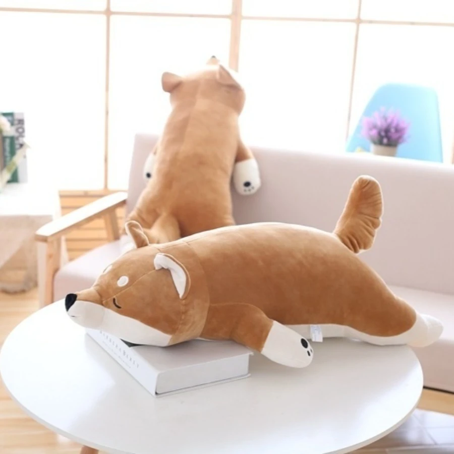 Almohadas de perro de peluche de dibujos animados, juguetes grandes, muñeco de perro Shiba Inu, Animal encantador, regalo de cumpleaños, almohada de felpa para niños