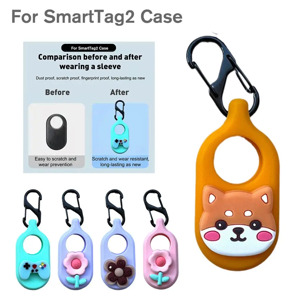 Personalized Protective Case for Samsung SmartTag 2 Silicone Case with Keychain for Kids Adults Anti-dropping Waterproof