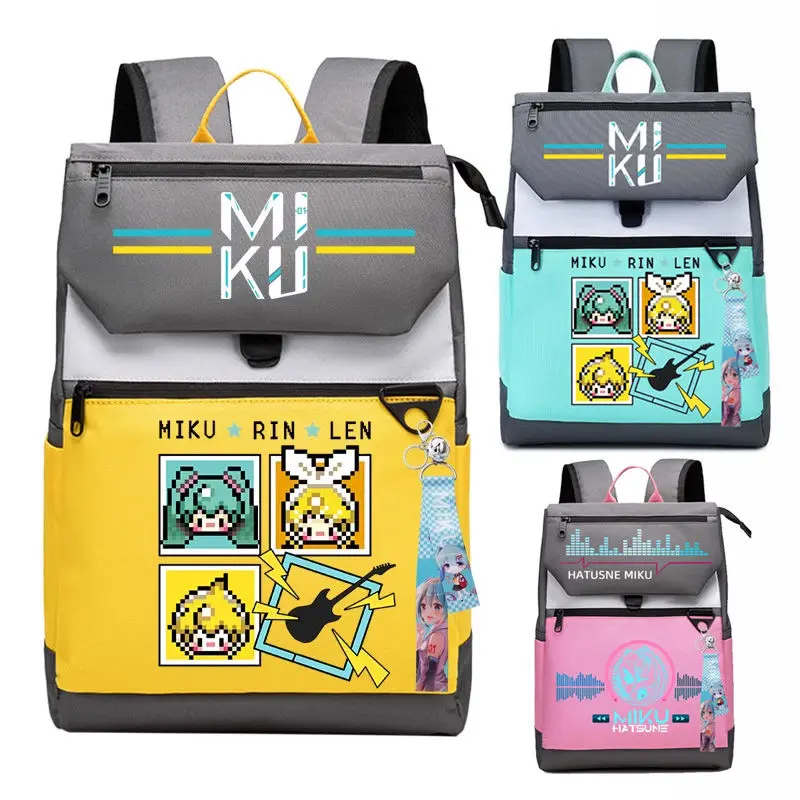 初音ミクバックパック大容量スクールバッグ漫画アニメかわいい学生バックパック屋外旅行バッグティーンエイジャーの誕生日プレゼント