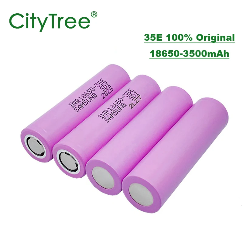 18650 Battery INR18650-35E 3500mAh 100% Genuine 3.7V 20A Rechargeable 18650 Lithium Battery for Flashlight Toys Power Tools