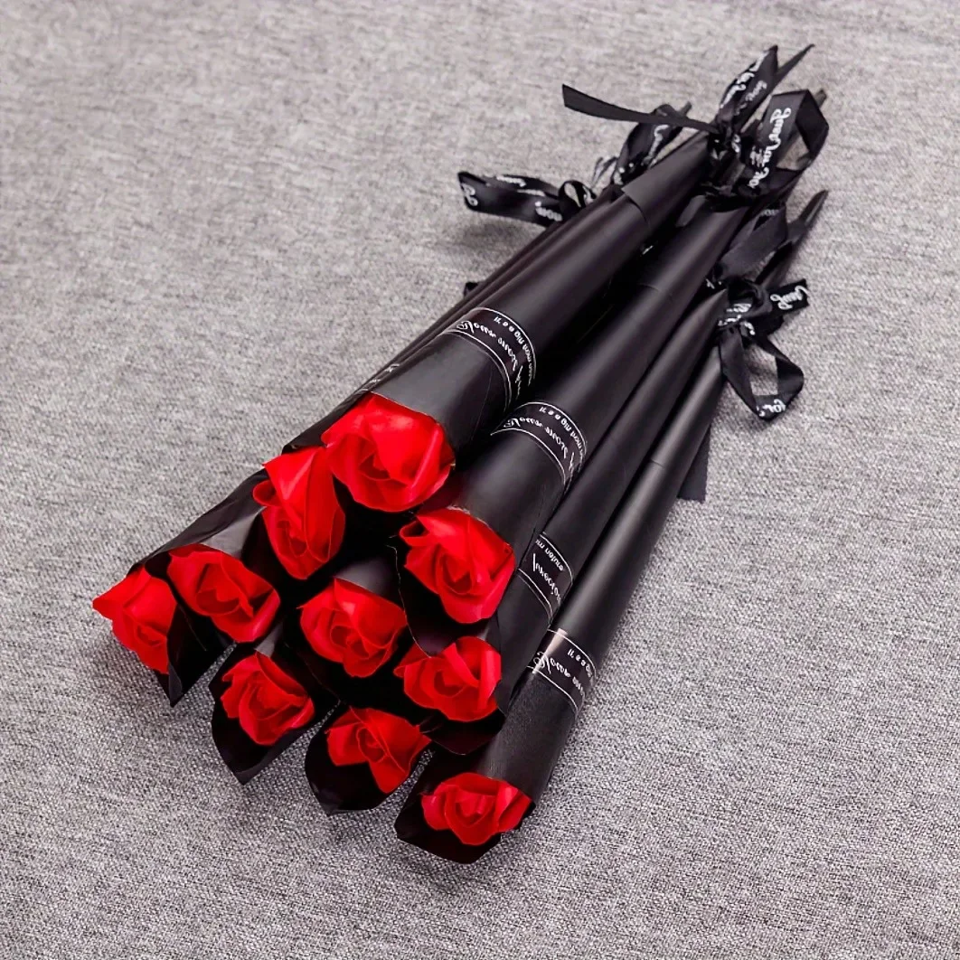 1/5/10pcs Artificial Flowers Romantic Rose Single Bouquet Teachers Day Valentines Day Mothers Day Rose Flower Couple Bouquet