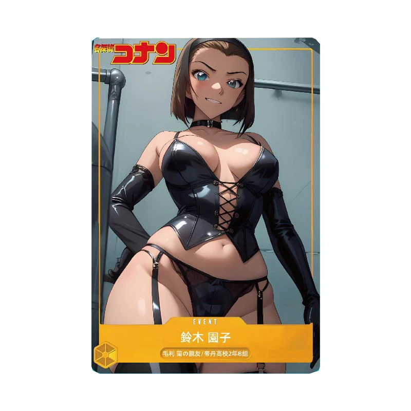 59X86Mm 9Pcs/set Diy Self Made Haibara Ai Bunny Girl Sexy Collection Card Suzuki Sonoko Color Flash Anime Cards Gift