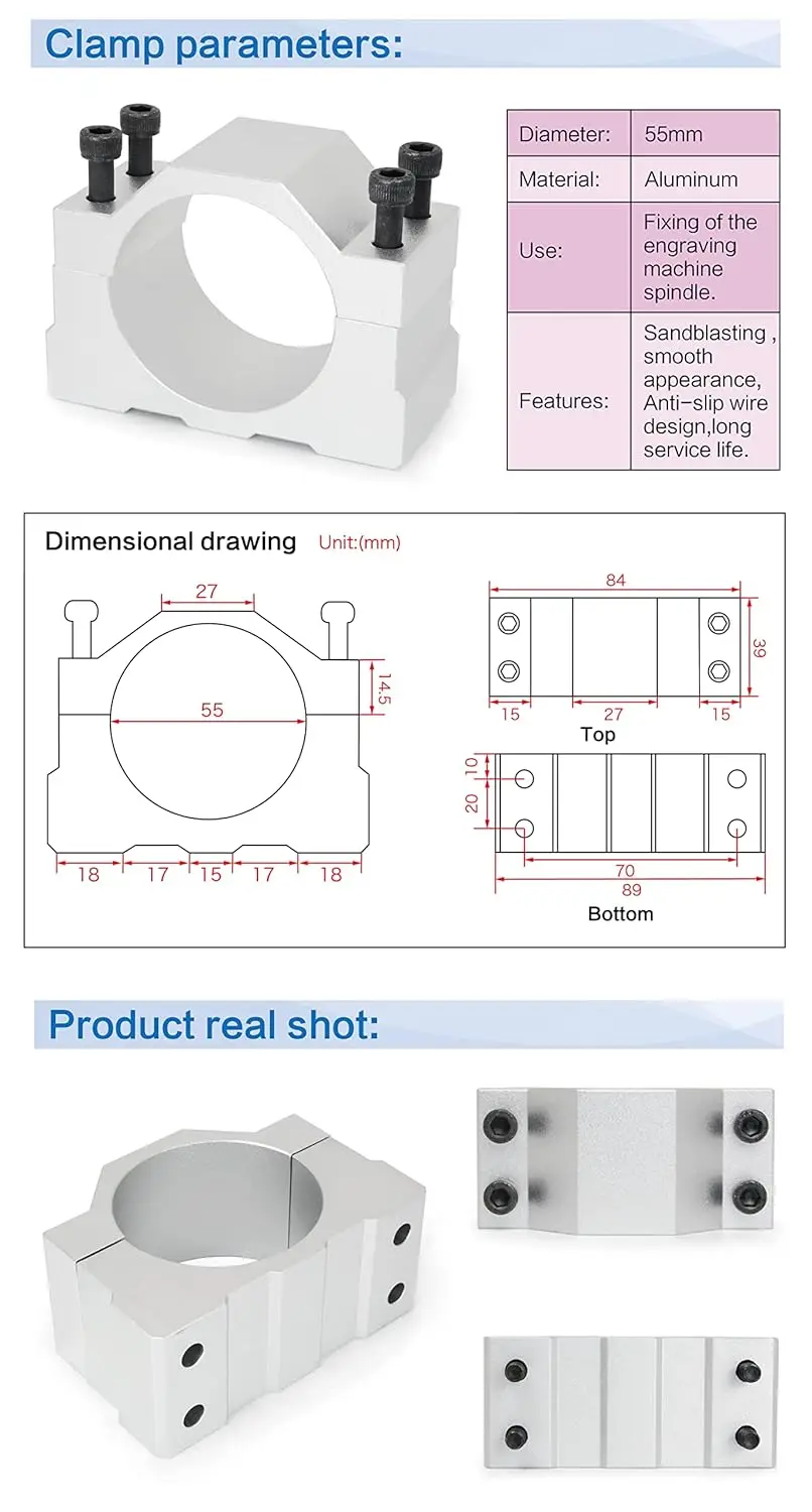 Brushless 500W ER11 48V Air Cooled DC Spindle Motor 0.6N.m 12000RPM CNC Router Milling With BLDC Driverr