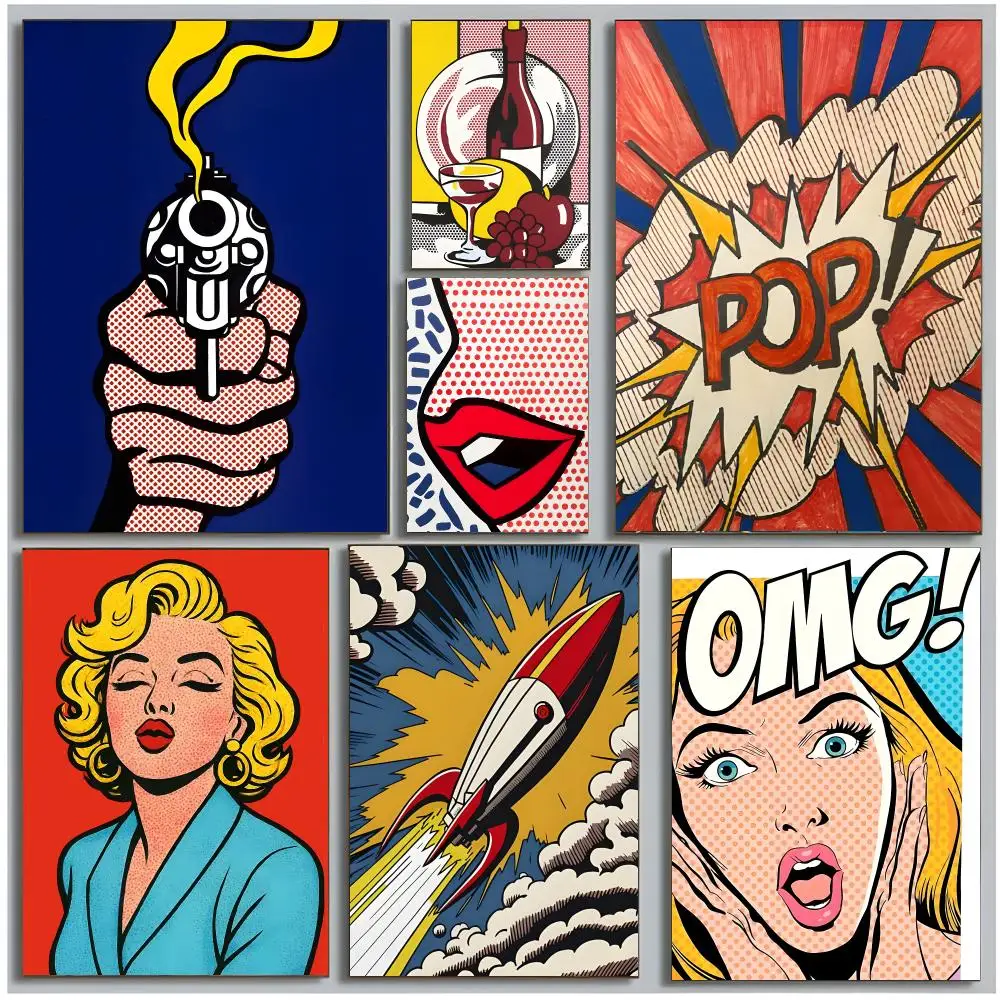 Pop Art R-Roy Lichtenstein Poster Modern Wall Art Bedroom Living Room Print Unframed