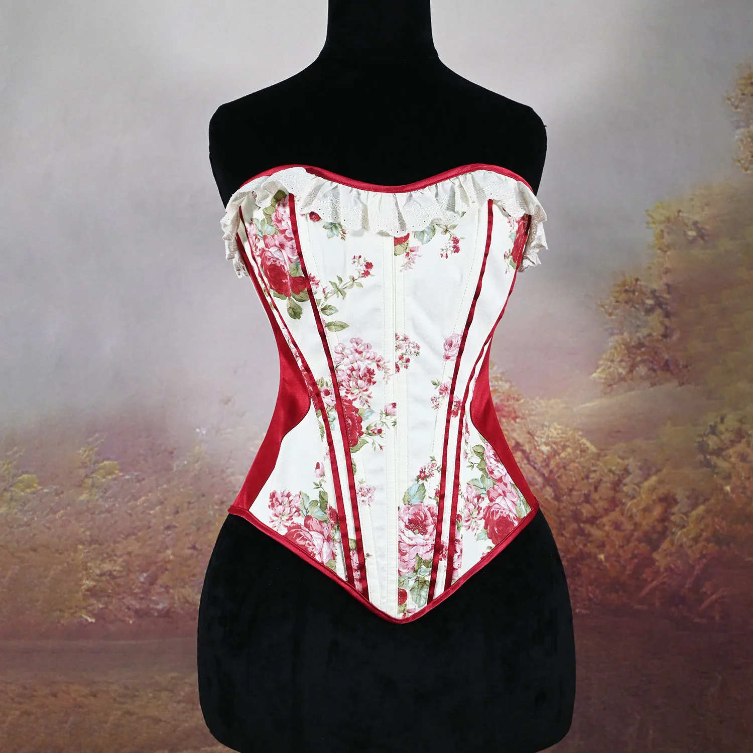 Woman's Vintage Peony Rose Style Court Style Corset Trend Lace Tight Body Shaping Corset