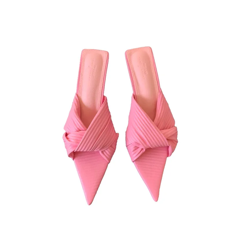 

Shoes Woman's Slippers Rubber Flip Flops Slides Heeled Mules Peep Toe Med 2025 Hawaiian High Summer Thin Pointed Rubber Flip Flo