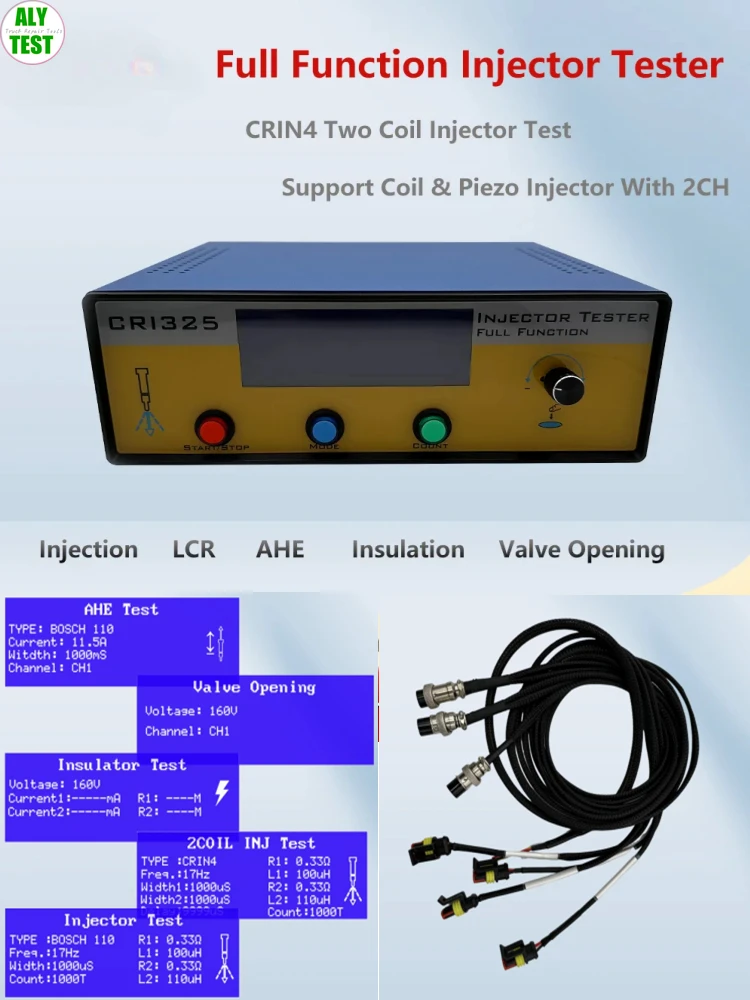 

AM-CRI325 Full Function Solenoid Piezo Injector Simulator AHE Stroke Air Gap Insulation Capacitance Measuring CRIN4 Tester